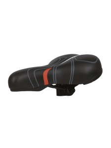 Седло вело HBAZ-3232 MTB 270*170mm, комфорт,эластомер,черн/серебр/красн