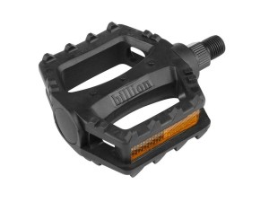 Педали вело LU-968 WELLGO, ось 1/2' со светоотражателями, пластиковые чёрные/360015